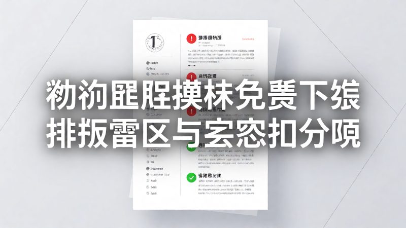 求职简历模板免费下载 排版雷区与常见扣分项:这些细节最容易让人划走